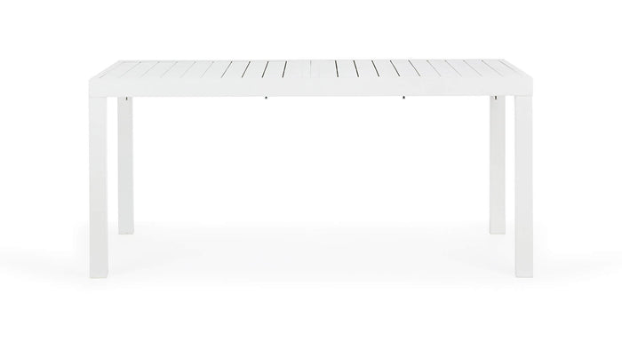 Tavolo da Giardino Allungabile 160/240x90x75 cm in Alluminio Hilde Bianco