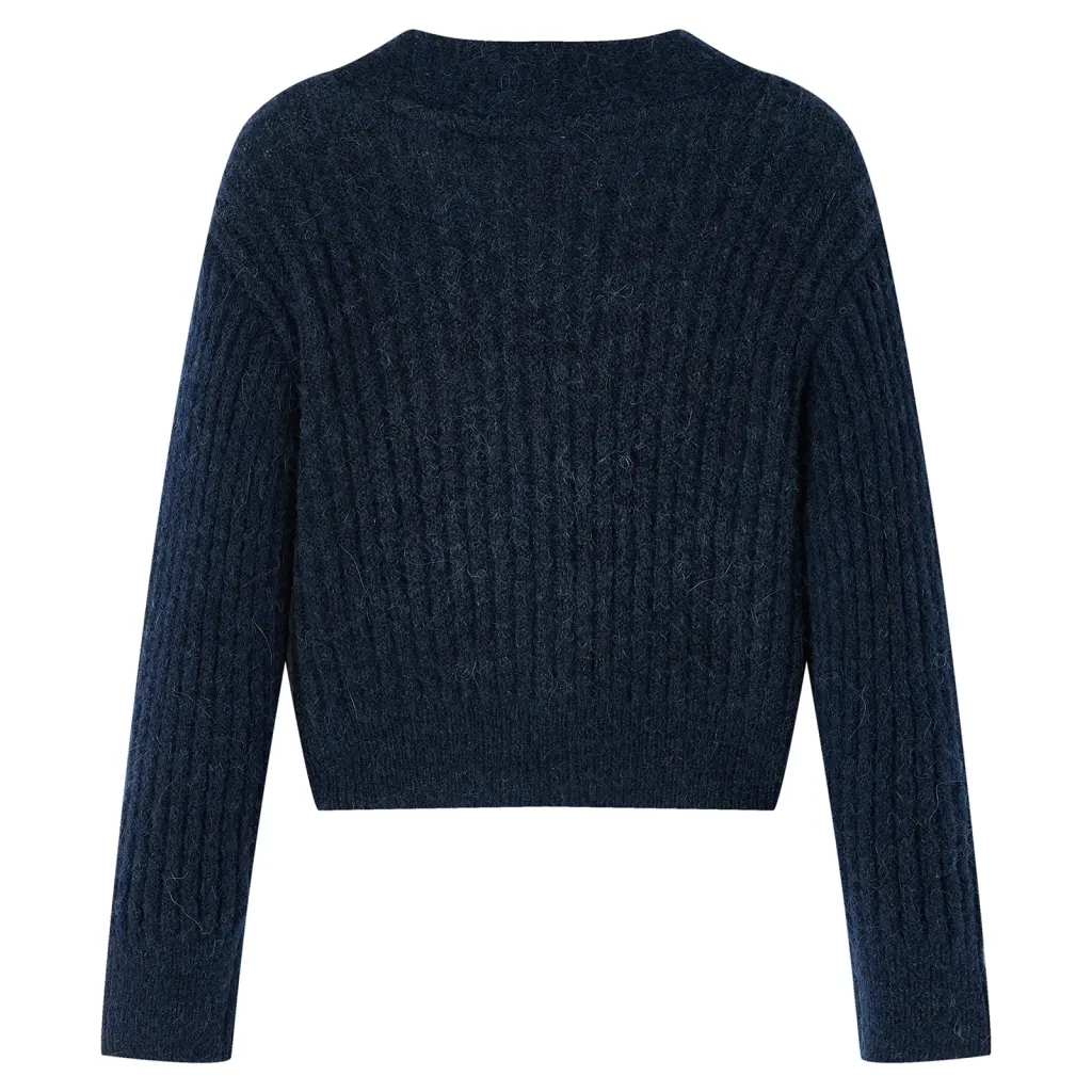 Cardigan da Bambina Lavorato a Mano Blu Marino 116