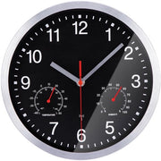 Orologio da parete radiocontrollato 25cm senza ticchettio Batteria quarzo silenziosa grande orologio da parete facile da leggere per camera, casa, cucina, camera da letto, ufficio, scuola (nero)