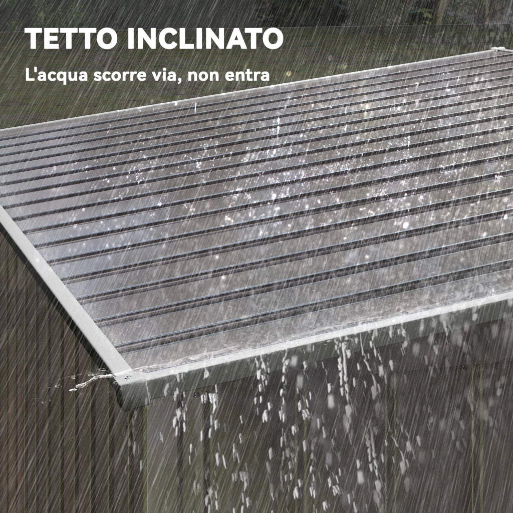 Capanno Attrezzi Giardino in Metallo ¨C Minimal ¨C Grigio Chiaro 150x200x190 cm