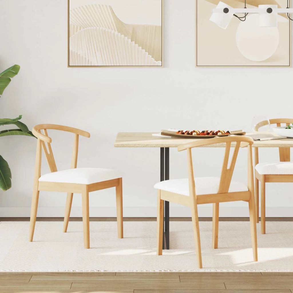 Sedia da pranzo 2 pcs Naturale e chiaro Legno di gomma solido 42020410