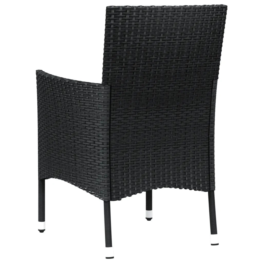 vidaXL Sedie da giardino con cuscini 2 pz nere in polyrattan (solo UK/IE/FI/NO)