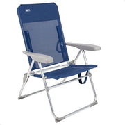 Beach chair pieghevole 6 gambe resistente al ribaltamento colore blu marino - dimensioni 61 x 62 x 94 cm - alluminio - robusto - carico massimo 110 kg