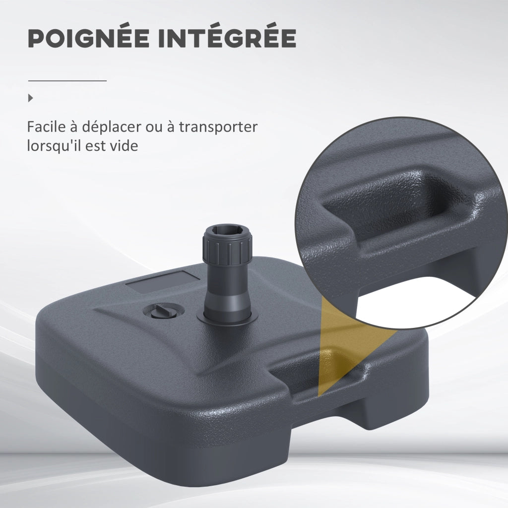 Base per Parasole Rotonda ¨C zephmum ¨C 46x45x26 cm HDPE Nero