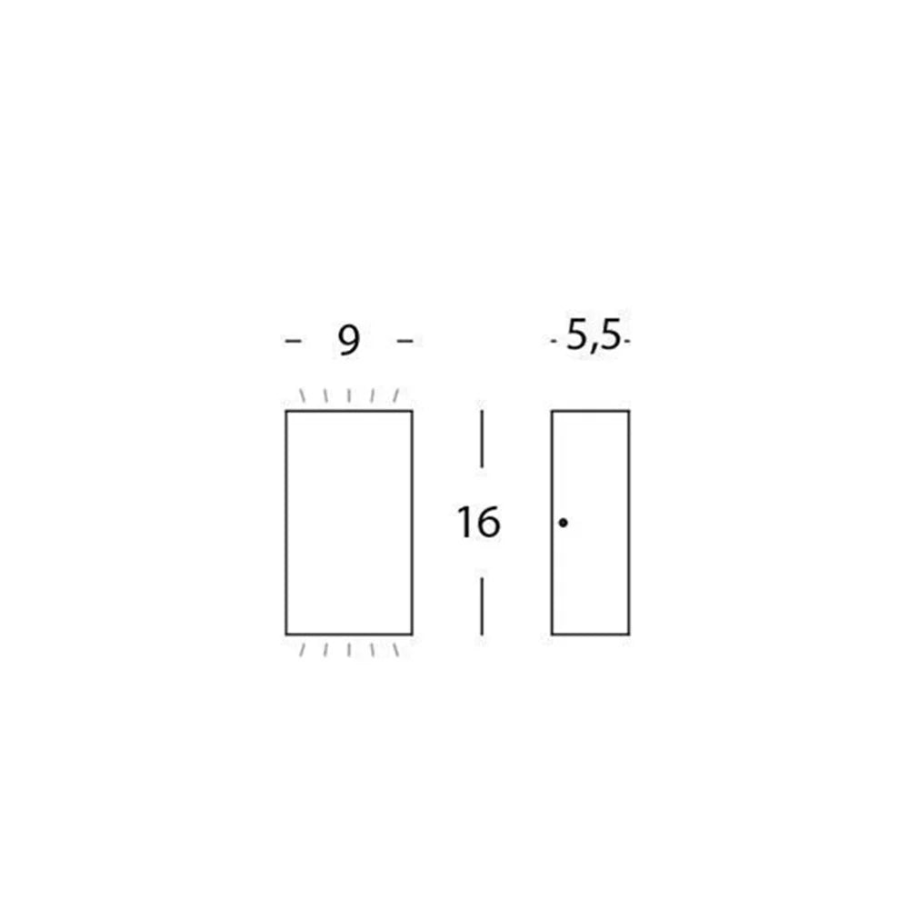 Applique Biemissione Contemporanea Trump Alluminio Grafite 6+6W Led 3000K