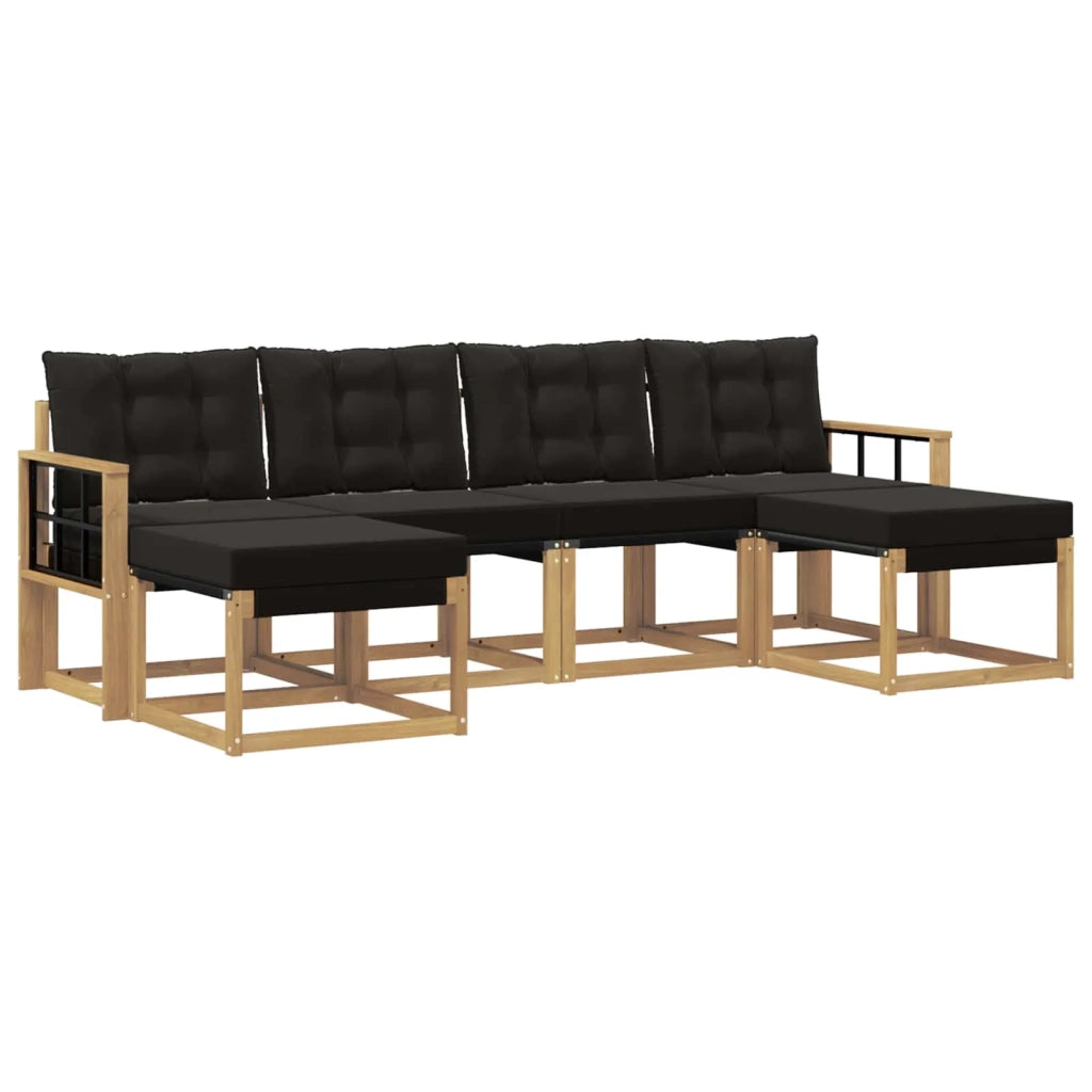 Set di divani da esterno 6 pz Bianco e Nero 3389746
