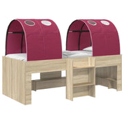 Letto con Tunnel 3 pz Rovere Sonoma e Rosso 3423555