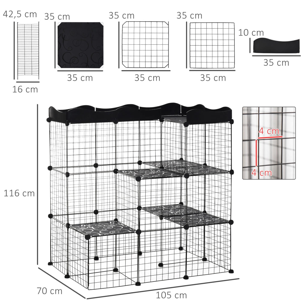 Recinto per Animali Domestici ¨C zephmum ¨C Grigio 105x70x116 cm