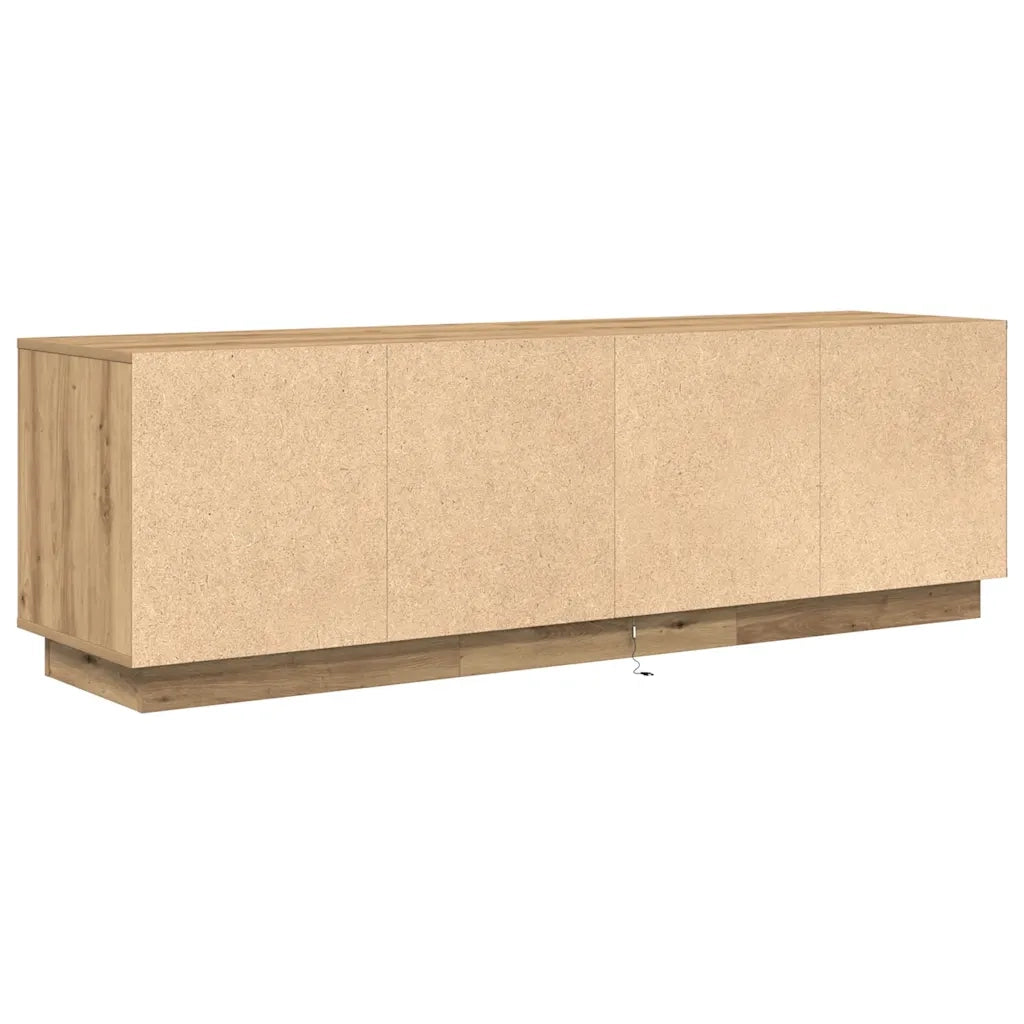 Mobile Porta TV con Luci LED Rovere Artigianale 160,5x41x50 cm 3328434