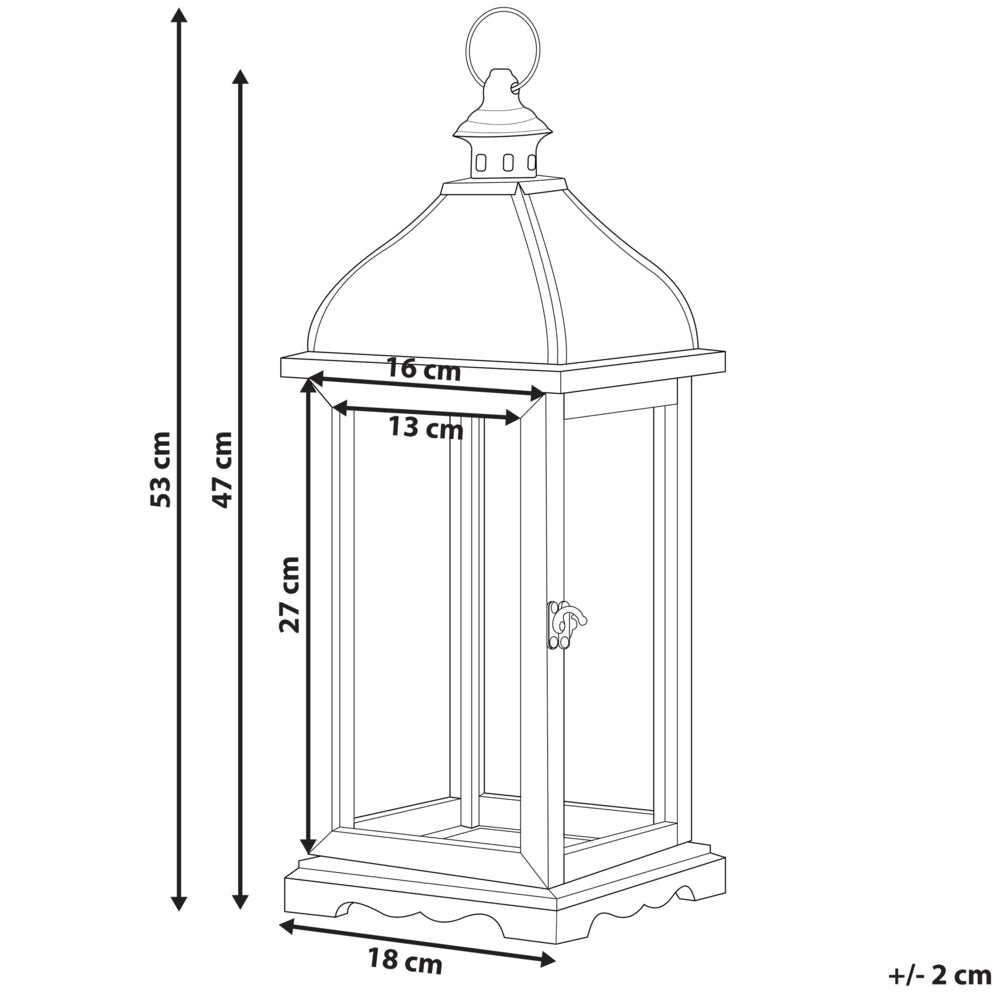 Lanterna in ferro bianco altezza 47 cm portacandele a colonna manico tradizionale retrò invecchiato decorazione pezzo