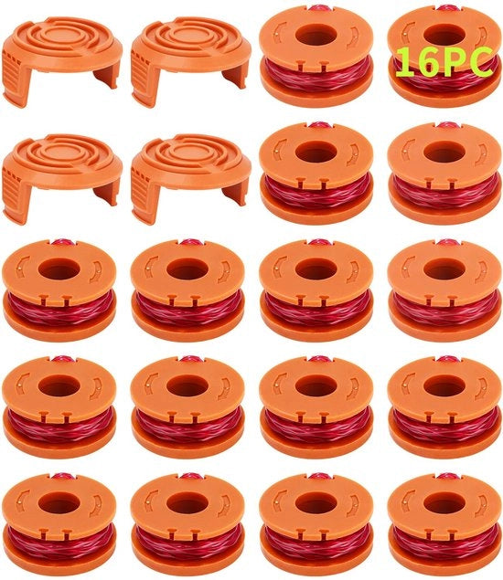 20 pezzi di filo per tagliaerba, filo per tagliaerba, filo per tagliaerba modello WA0010 WA0004 WA0004 WA0004.1, diametro 1,65 mm, lunghezza 3 m (16 fili di riserva + 4 doppi WA6531)
