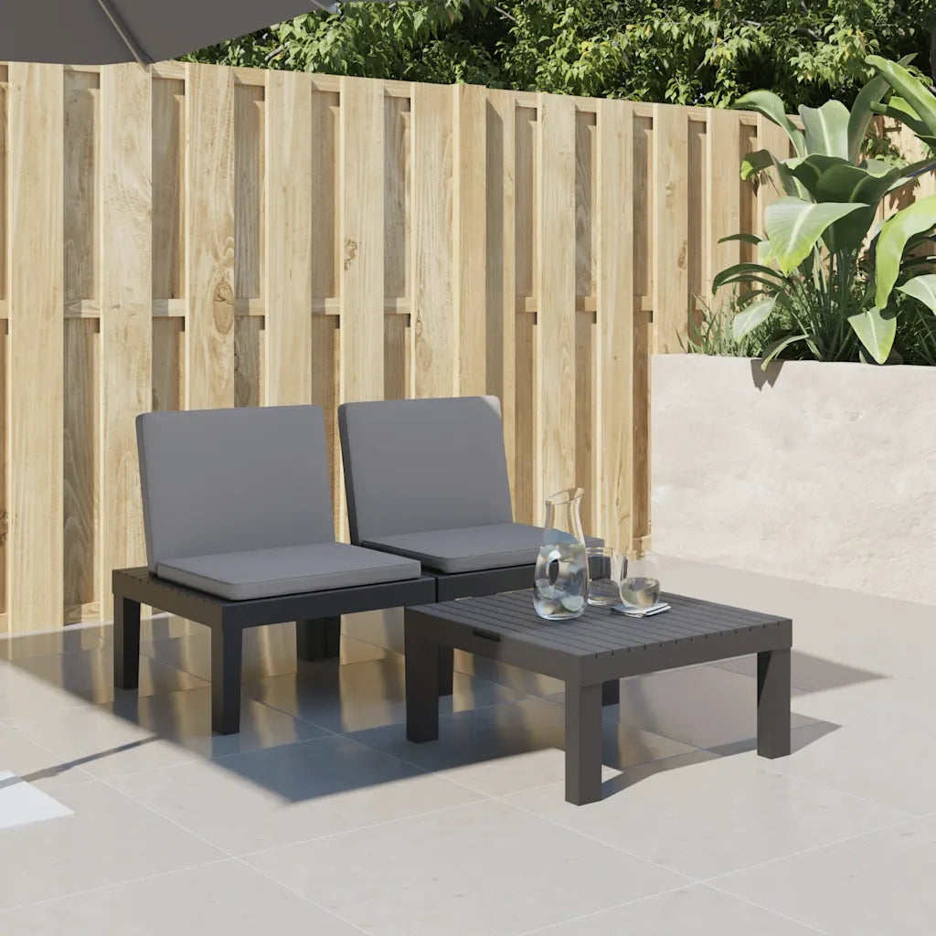 Lettino Prendisole con Cuscini Antracite in PPcod mxl 108412