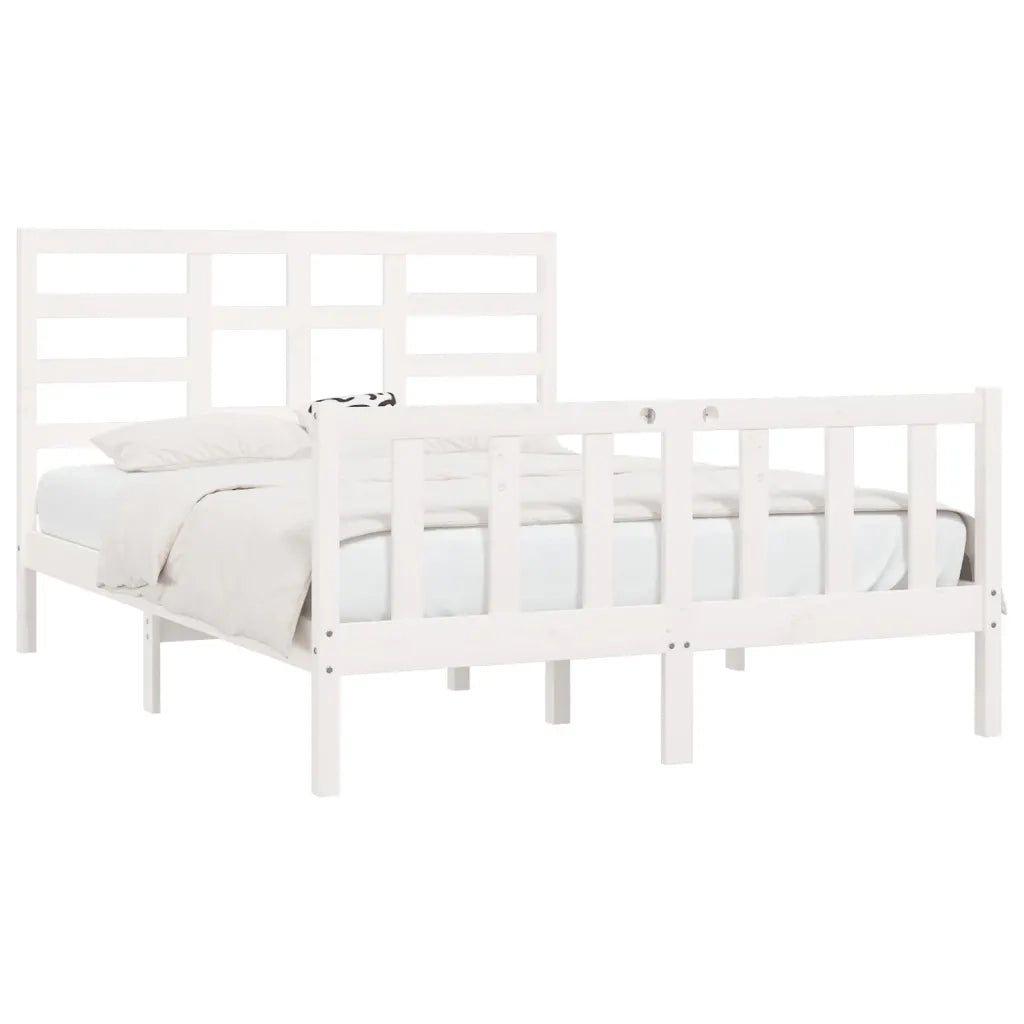 Giroletto senza Materasso-Struttura Letto Bianco 160x200 cm Legno Massello Pino 803103
