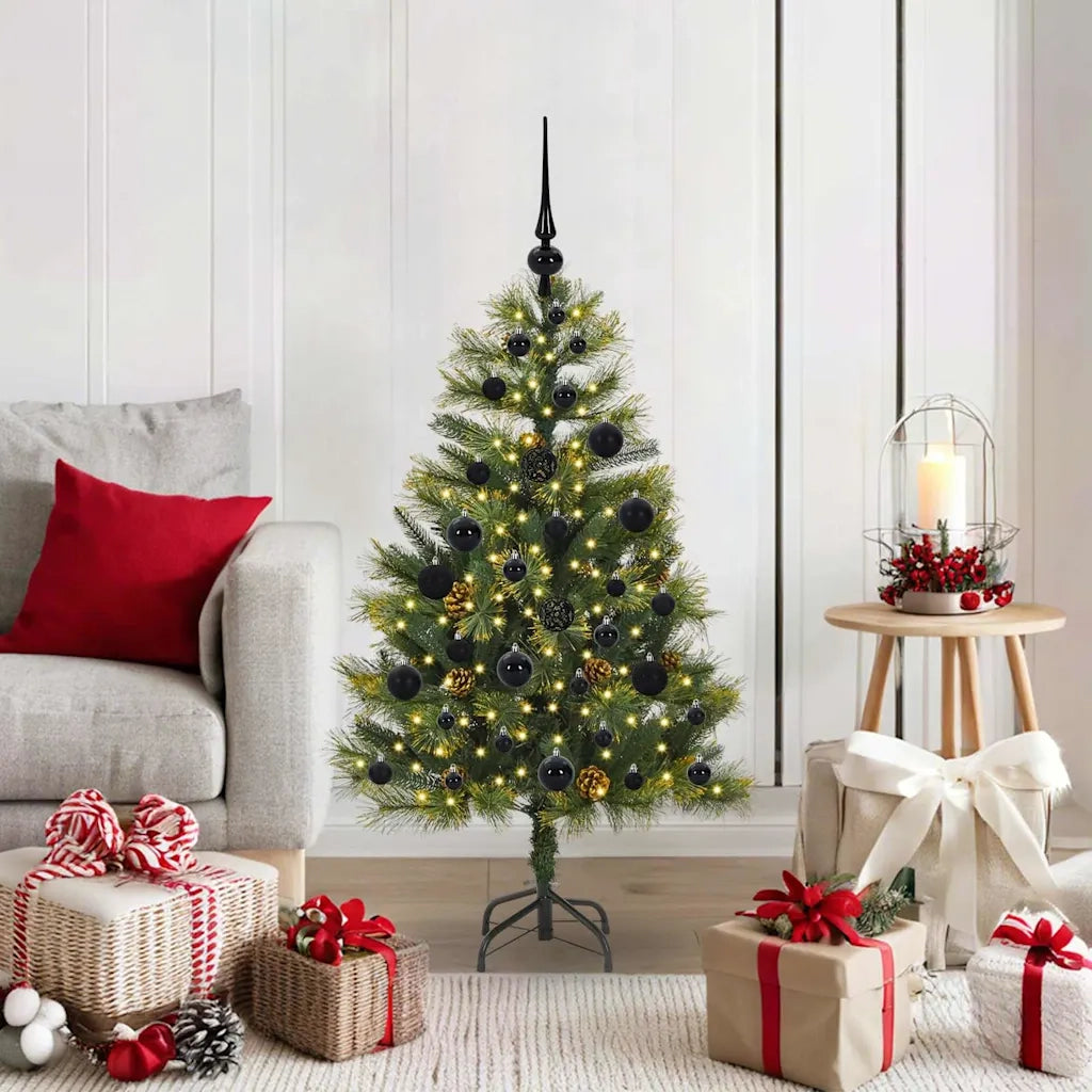 Albero di Natale artificiale pieghevole con coni Verde 120 cm 3395072
