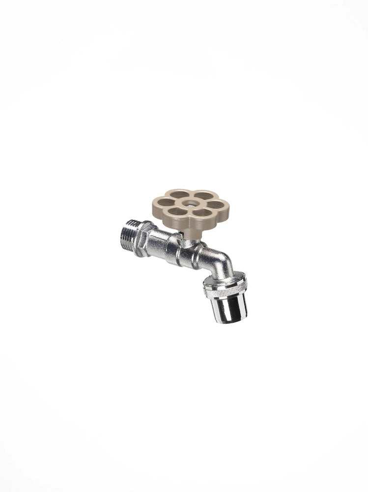 Rubinetto con manopola a fiore Belfer colorato Ø 29 mm Colore: Tortora