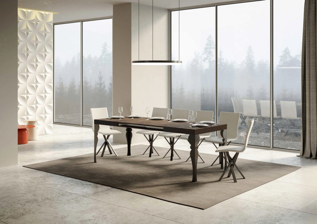 Tavolo allungabile 90X140/244 cm Paxon Noce telaio Antracite