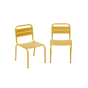 Set di 2 sedie in metallo per bambini, giallo