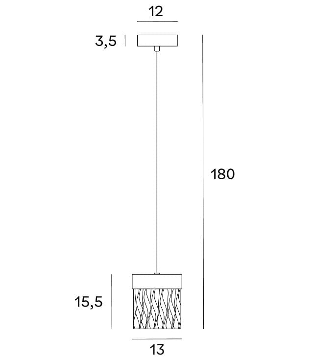 Lampada a sospensione Maxlight Vetro ottone LED 4,5W