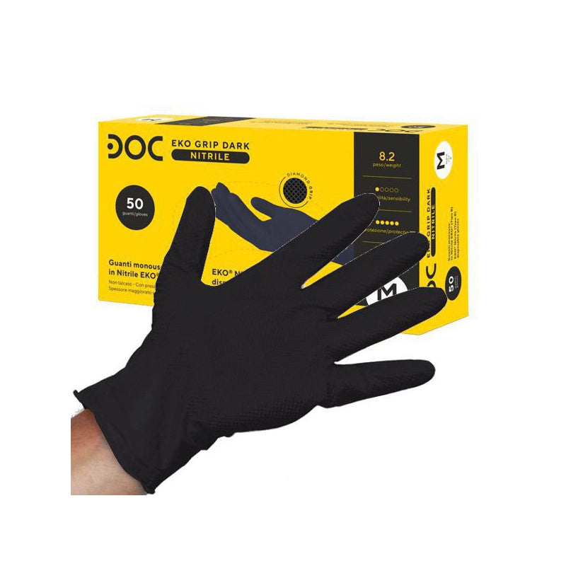 Guanti Nitrile Eko Grip Dark Powder Free Pz 50 M