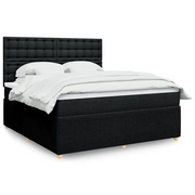 Giroletto a Molle con Materasso Nero 180x200 cm in Tessuto 3292151
