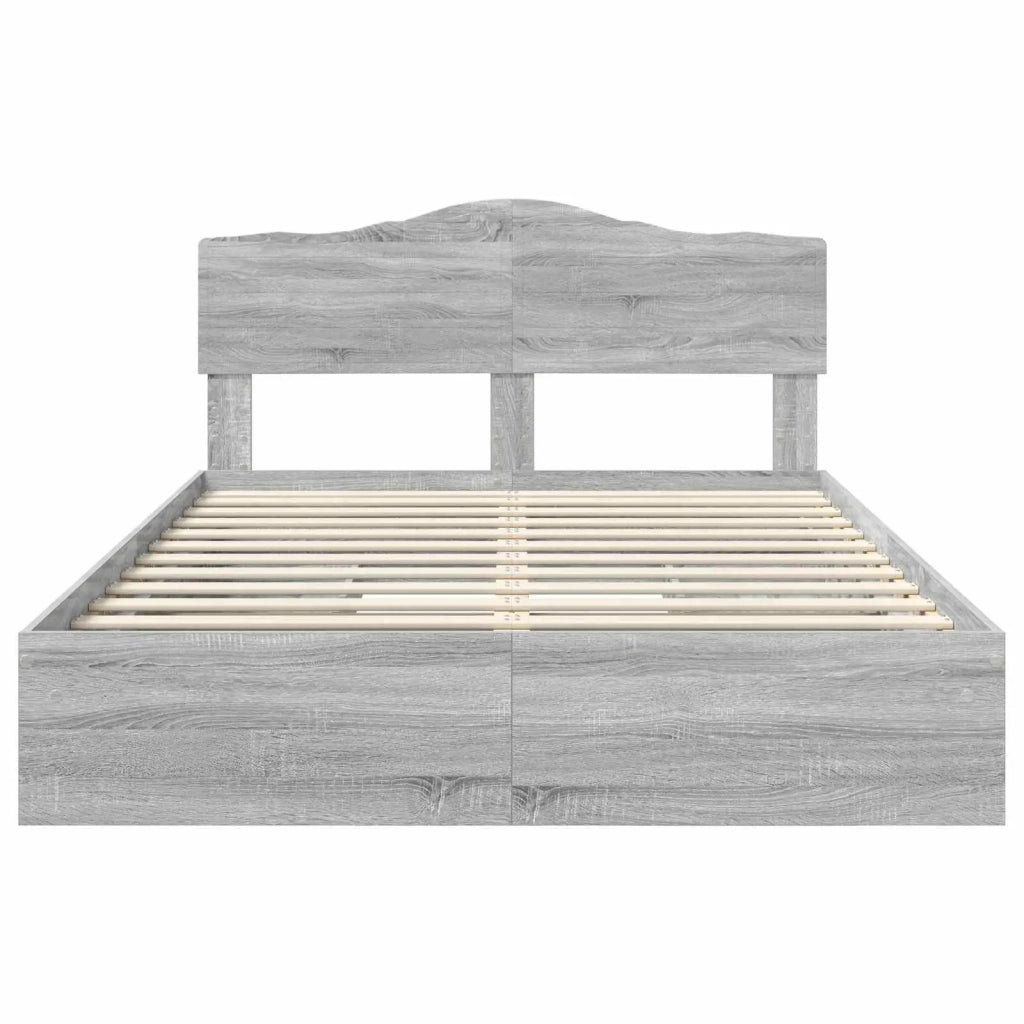 Letto con Contenitore con testiera Grigio Sonoma 140 x 200 cm