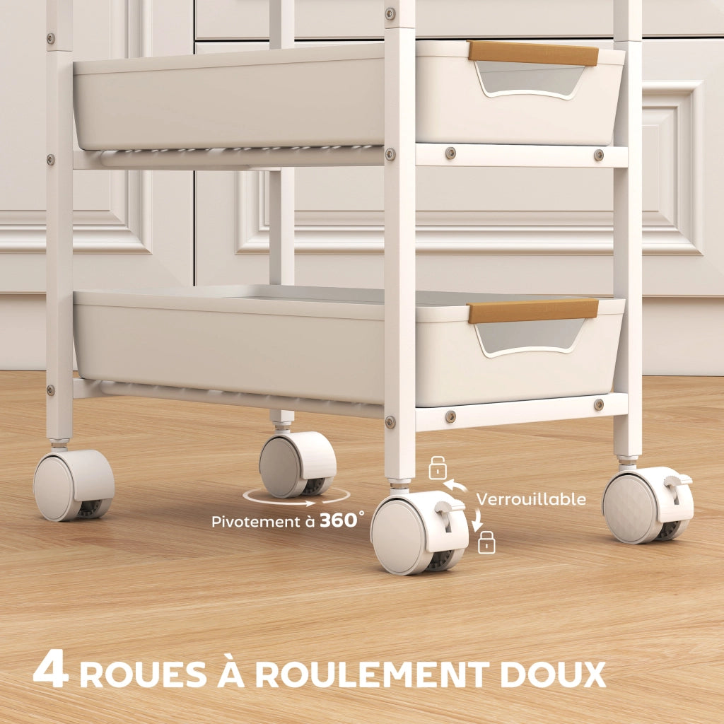 Carrello da cucina con cassetti ¨C zephmum ¨C Bianco