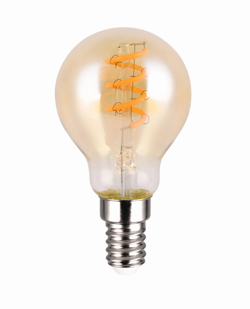 Lampadina LED retro E14 4W 1800K ambra sfera Trio