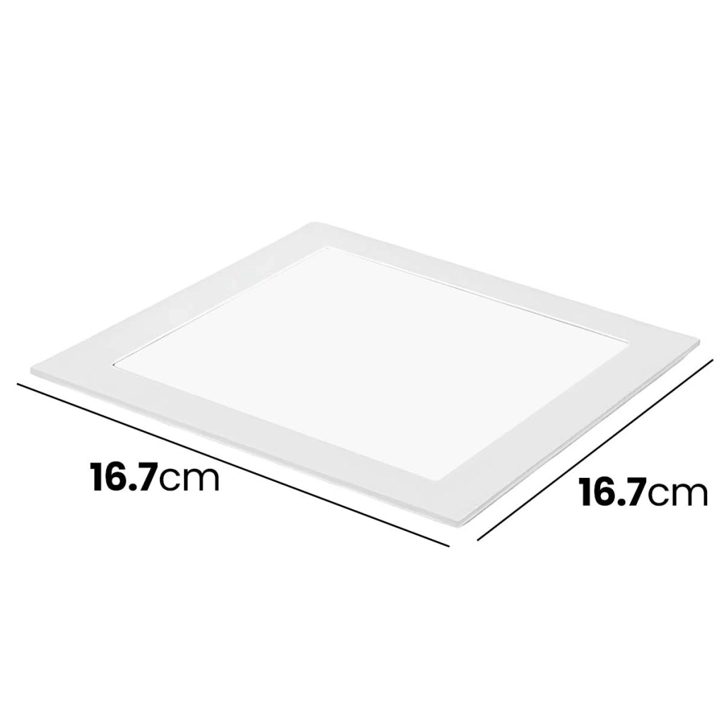 Pannello LED Quadrato 12W 16.7x16.7cm Incassato nel Soffitto Design Extra Piatto Bianco Avizar