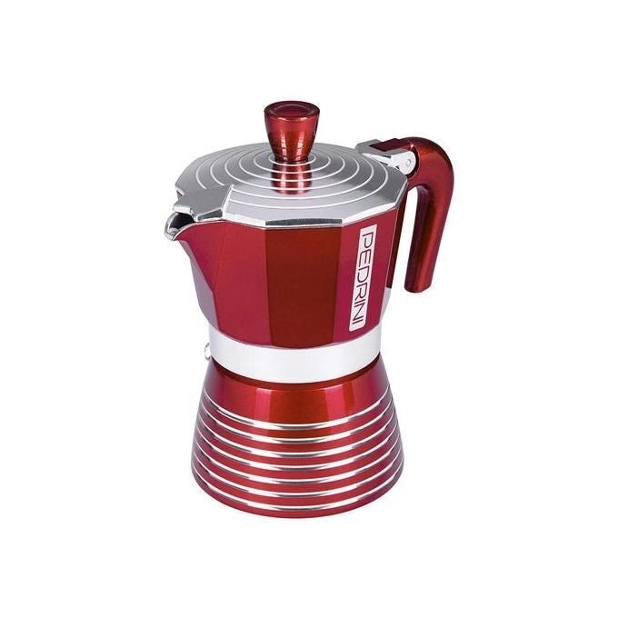 Pedrini Infinity Caffettiera Alluminio 6 Tazze Rosso Glitterato 02CF116