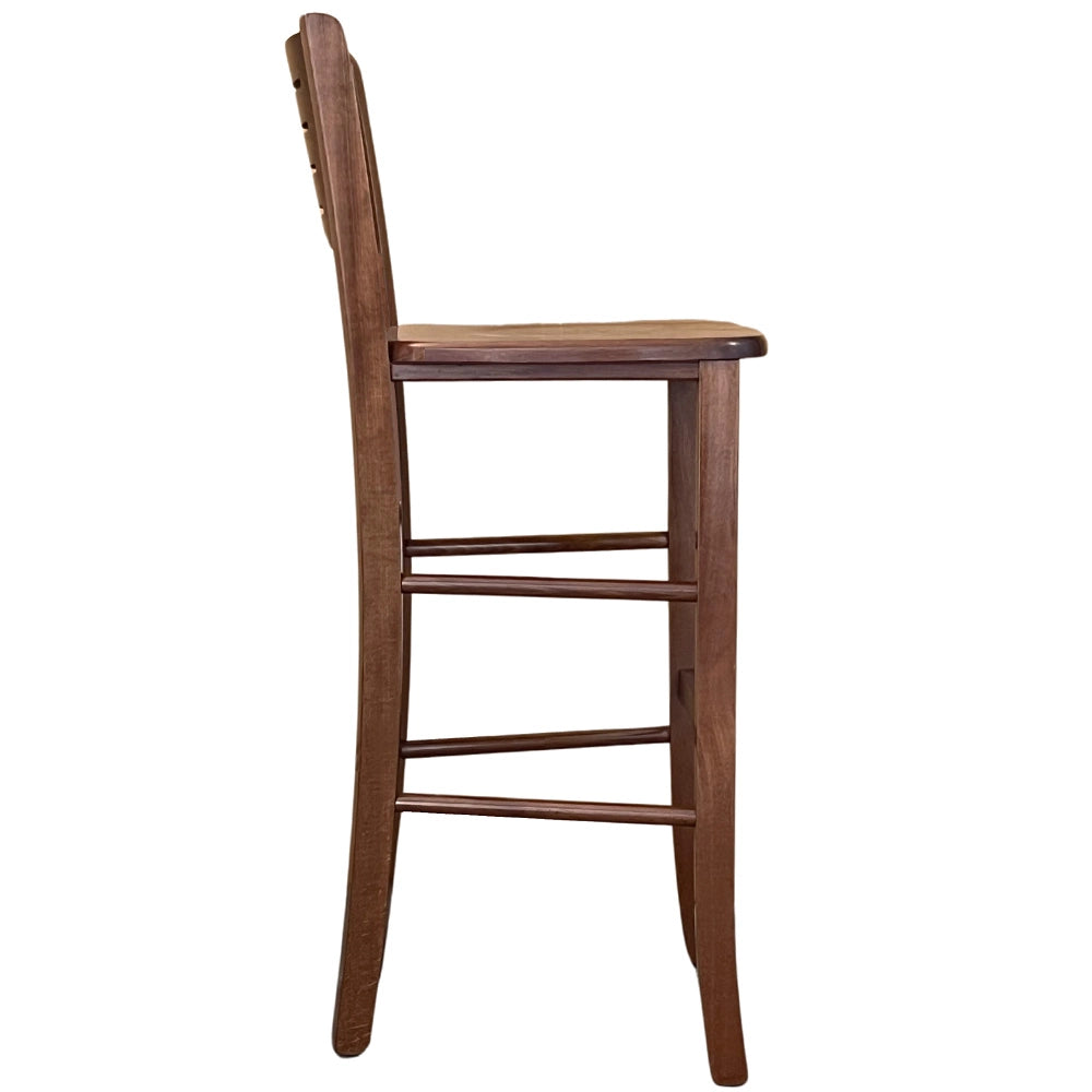 Sgabelli bar alti verona in legno noce scuro h 73 con seduta massello x 2