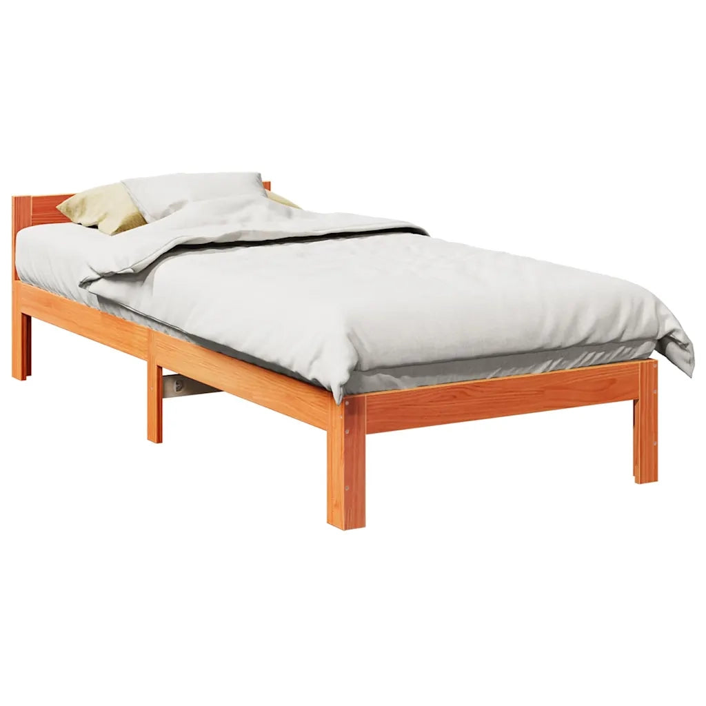 vidaXL Letto senza Materasso Marrone Cera 80x200 cm Legno di Pino