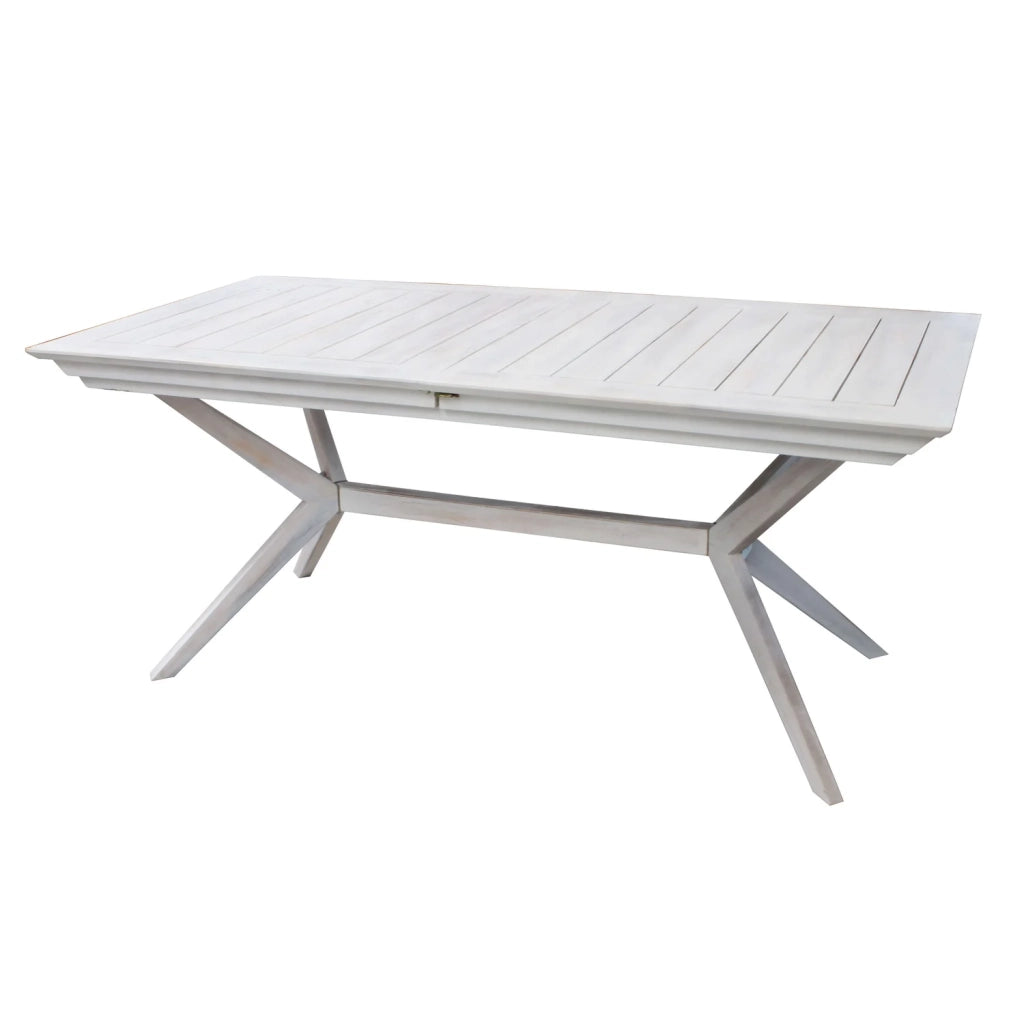 Tavolo estensibile in legno di Acacia bianco 150/200x90 cm mod. Bali