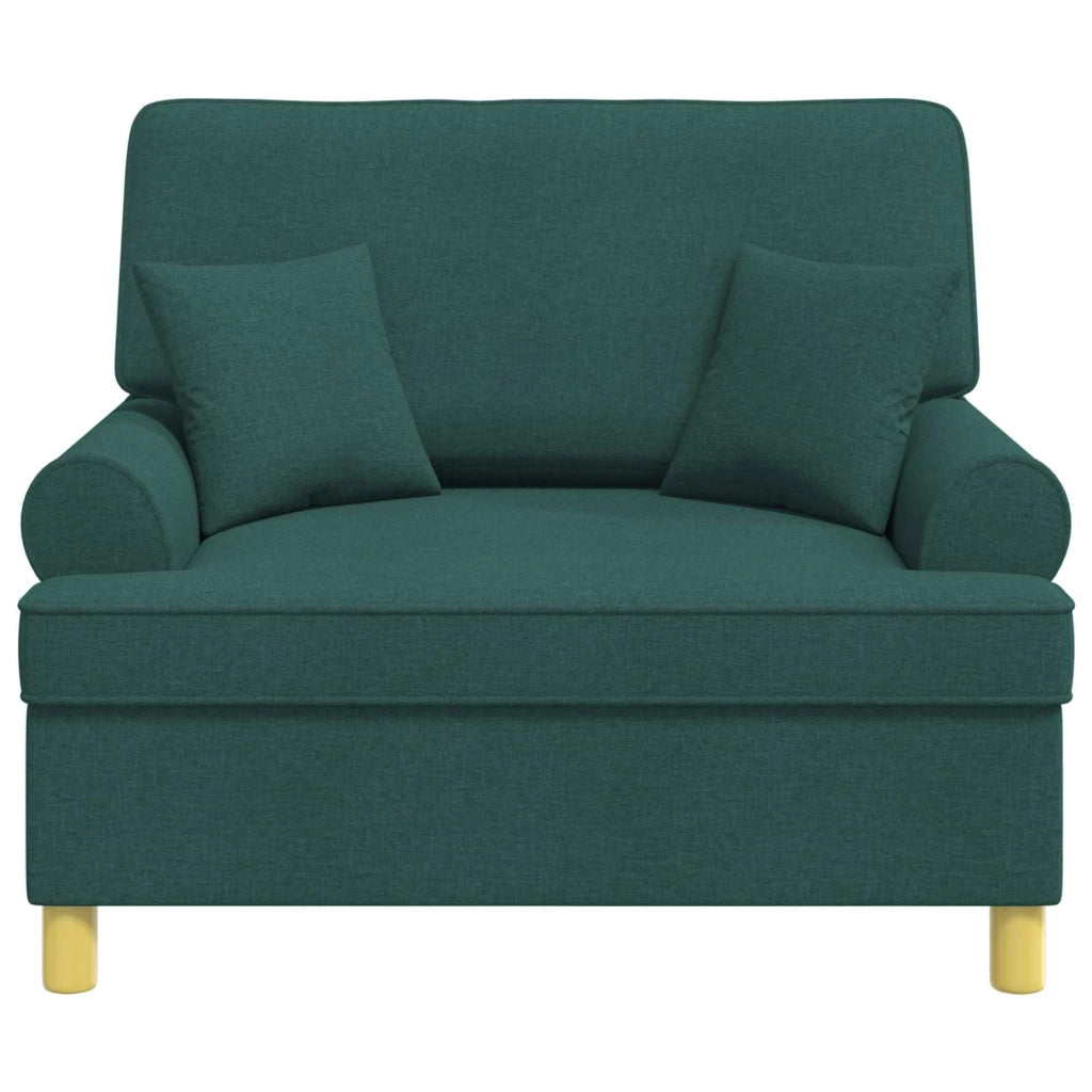 Poltrona con cuscini Verde Scuro Tessuto 42043509