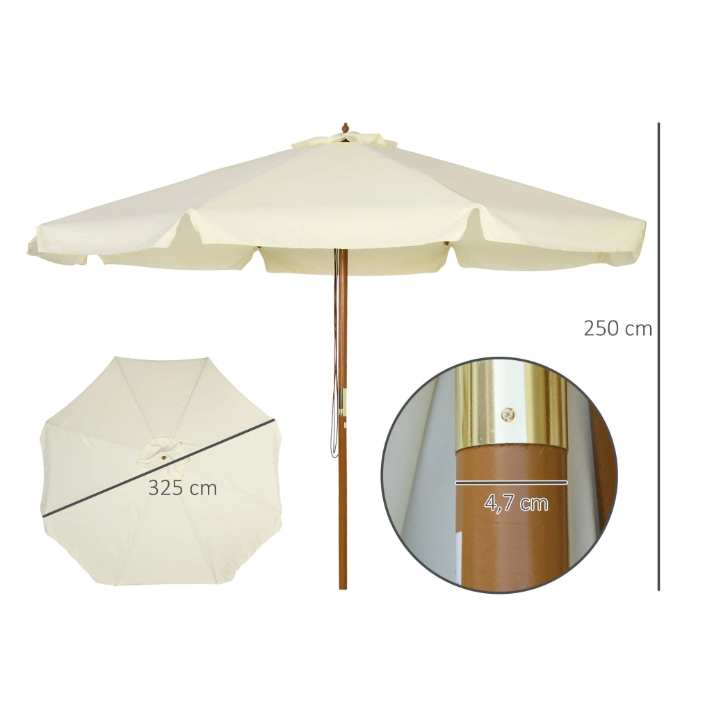 Ombrellone da giardino rotondo grande ¨C zephmum ¨C beige bamb¨´ ? 300 cm