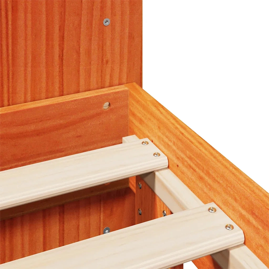 Giroletto senza Materasso Marrone Cera 200x200 cm Legno di Pino 3323640