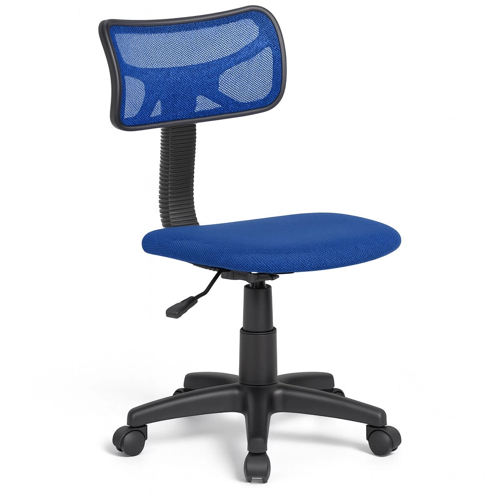 Sedia Girevole Cameretta Ufficio 5 Ruote Scrivania Schienale Traspirante Blu