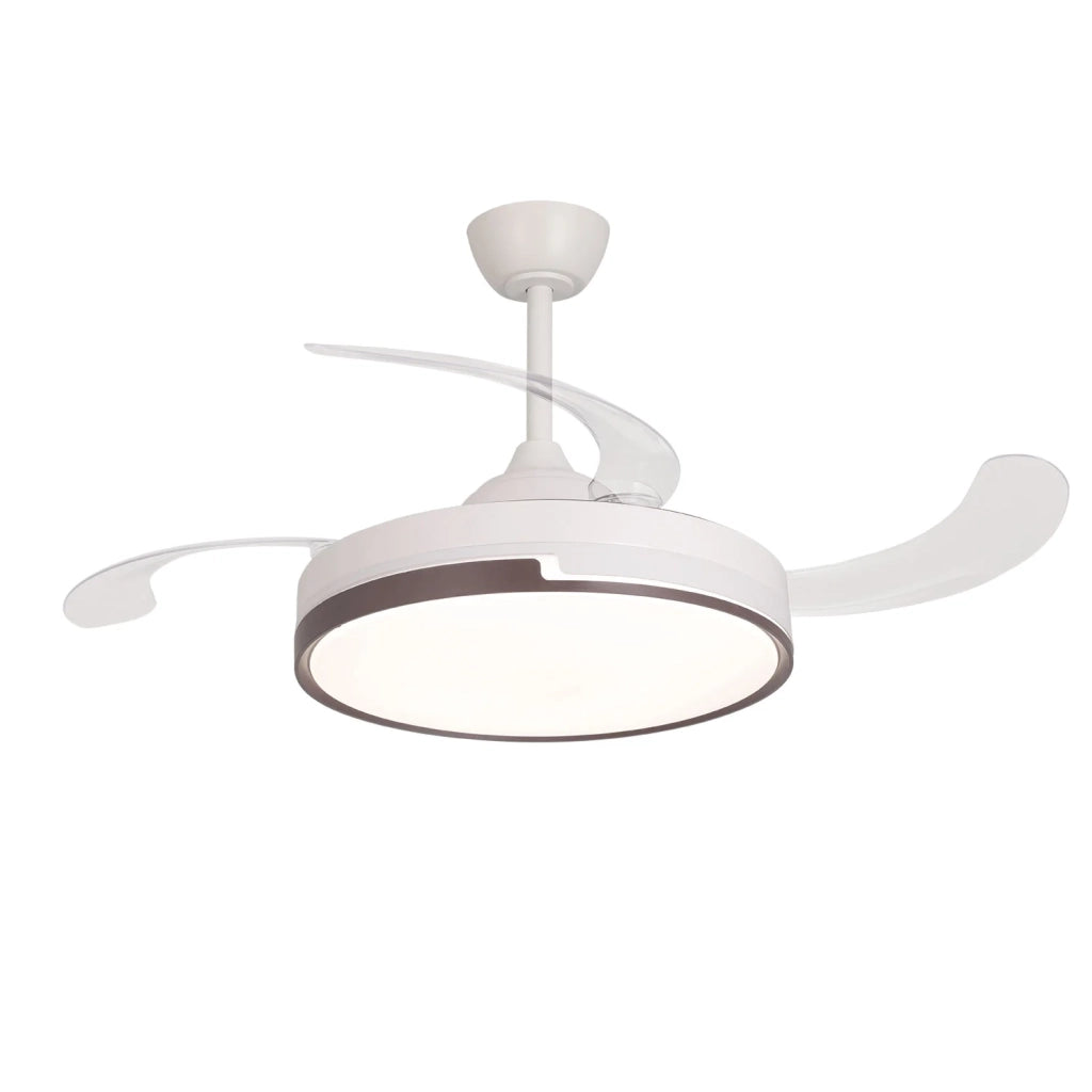LÚZETE - VENTILATORE DA SOFFITTO LED 48W REGOLABILE CON 4 PALE PIEGHEVOLI SKYLER