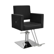 Poltrona da parrucchiere idraulica 63,5 x 79 x 94,5-110 cm girevole a 360° comfort ergonomico design elegante in similpelle PVC nera 20_0012090