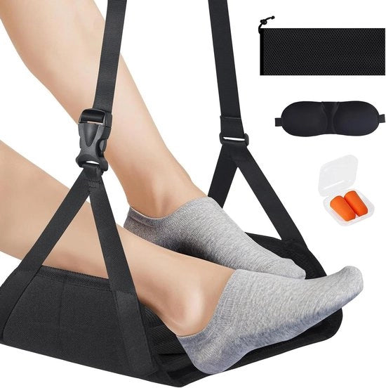 Sostegno per Piedi Ideale per Viaggi - Dotato di Pannello di Supporto Independenti in Bambù e Gomme in Nylon - Perfetto per Aerei e Ufficio