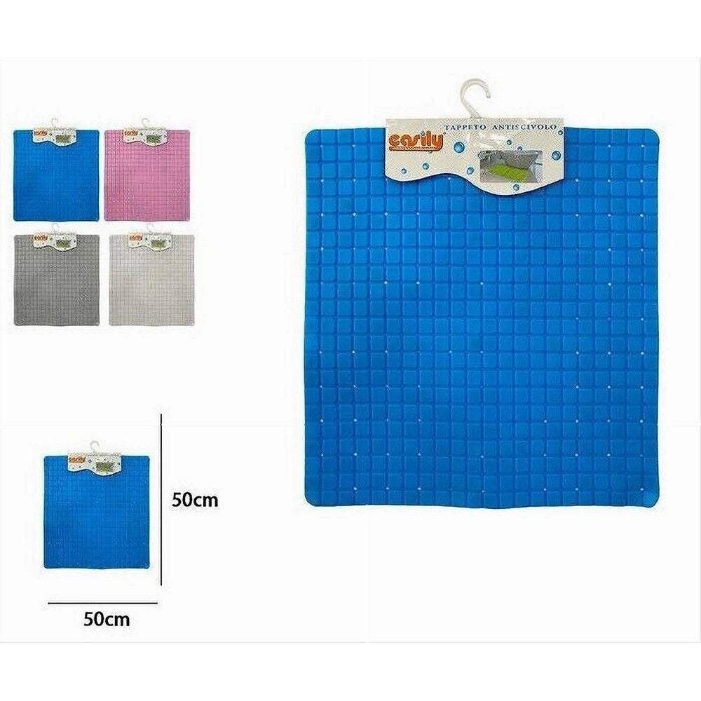 Trade Shop - Tappeto Tappetino Pvc Antiscivolo Quadrato Per Vasca Bagno Doccia 50x50 Cm 59321 -