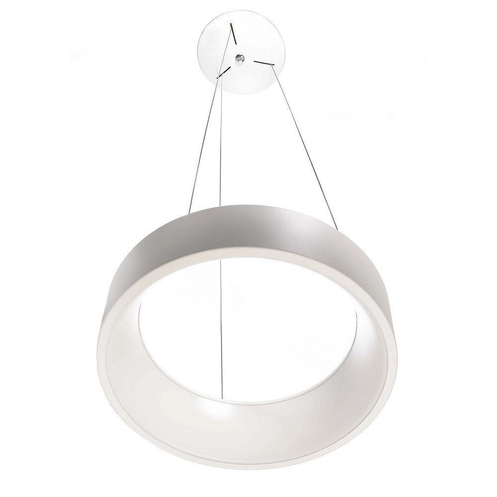 Trade Shop - Lampada Sospensione Led 60w Cct Pendente Cerchio Lampadario Moderno Luce 230v 80cm - Bianco