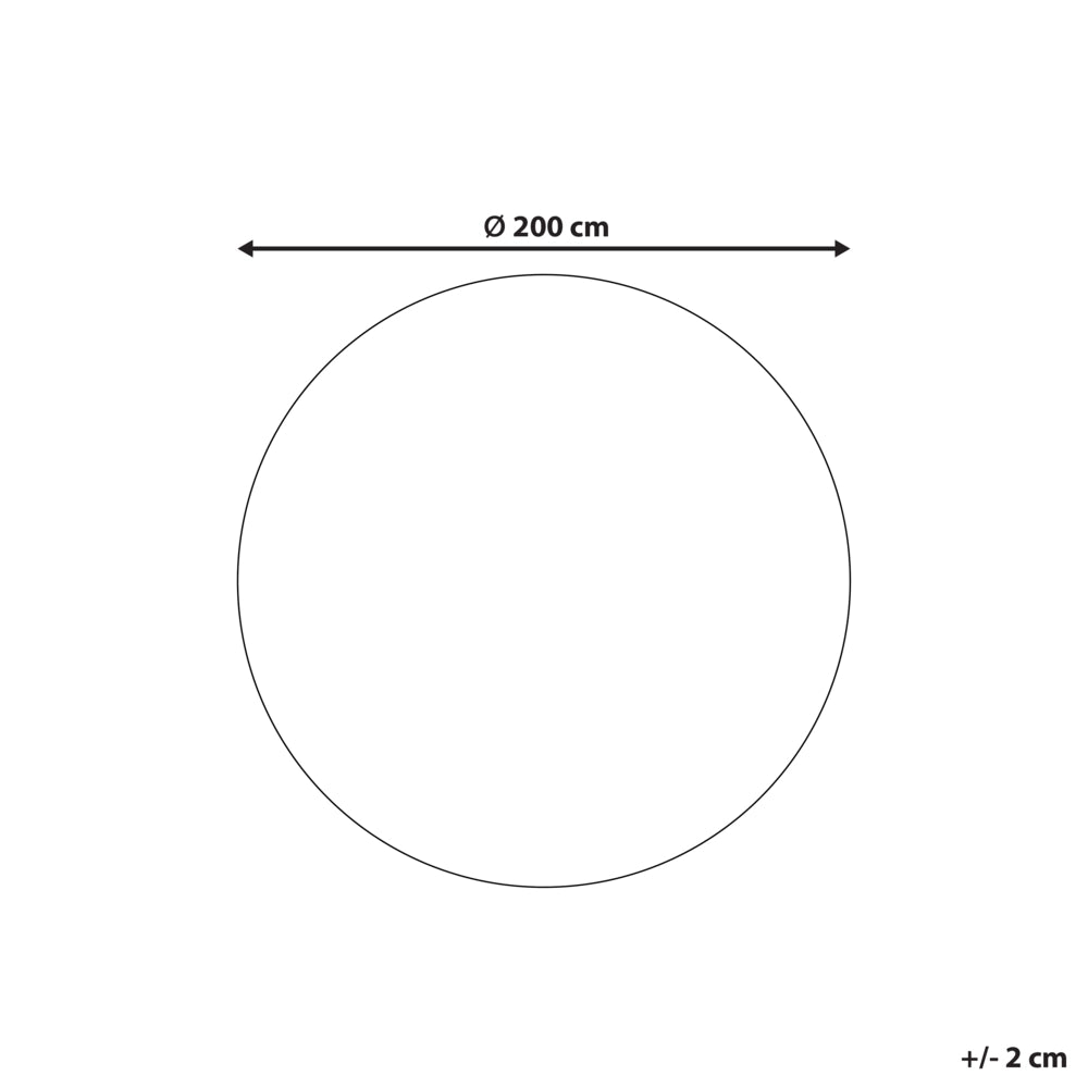 Tappeto in viscosa di forma rotonda beige ⌀ 200 cm soggiorno camera da letto