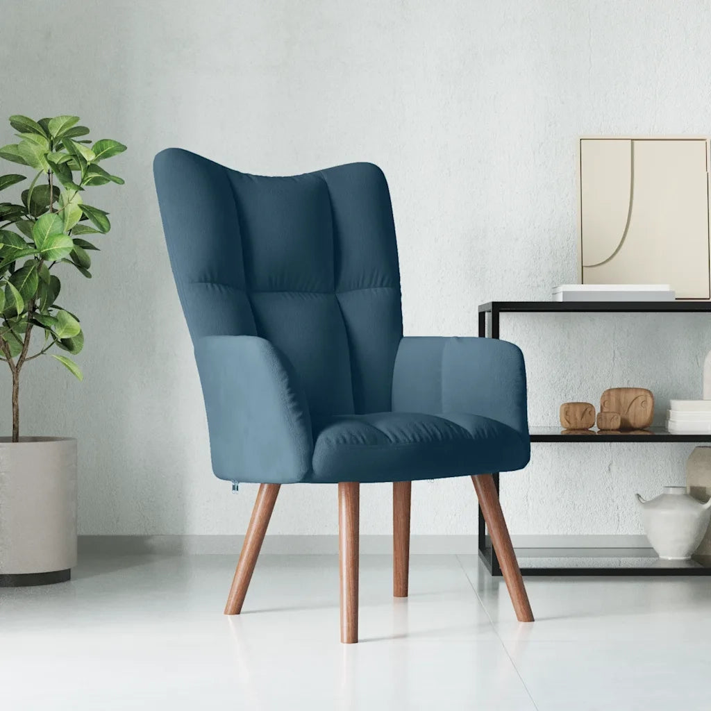 Poltrona | Sedia Relax Blu in Velluto