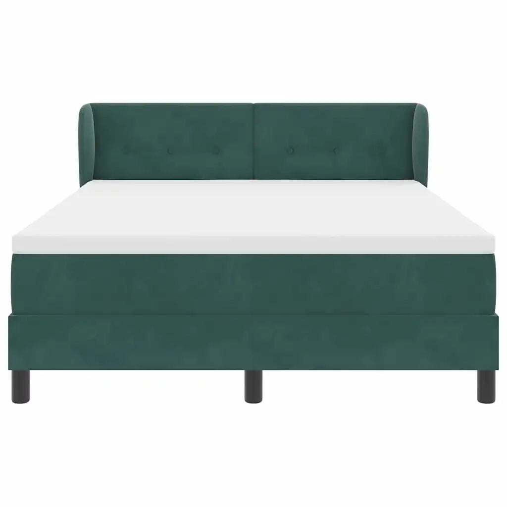 Letto a molle con testiera Verde scuro 160 x 200 cm Velluto 3340397