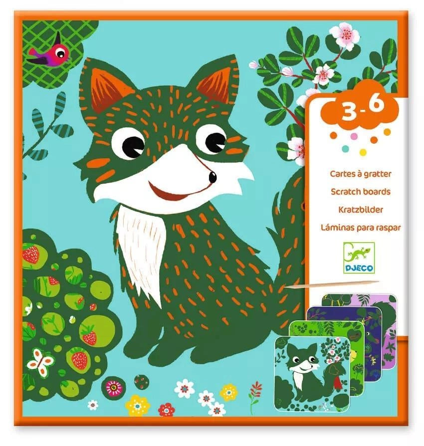 Carte da grattare,Bestioline,Djeco,Eta 3-6 anni