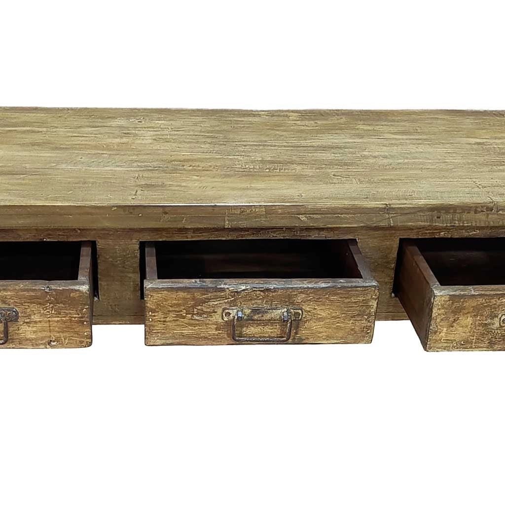 Mobile basso artigianale in legno 165-175x45x57h cm