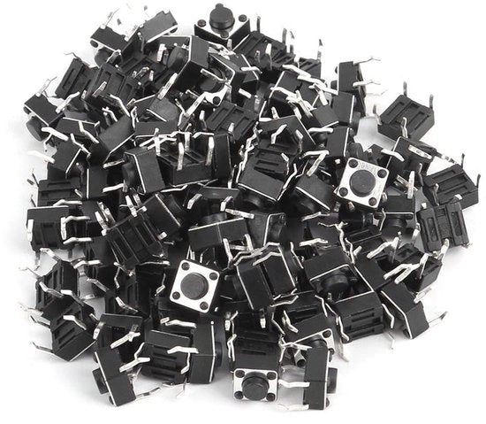 100 pezzi di tasti tattili per PCB elettronica - interruttori mini micro 6x6x4.3mm