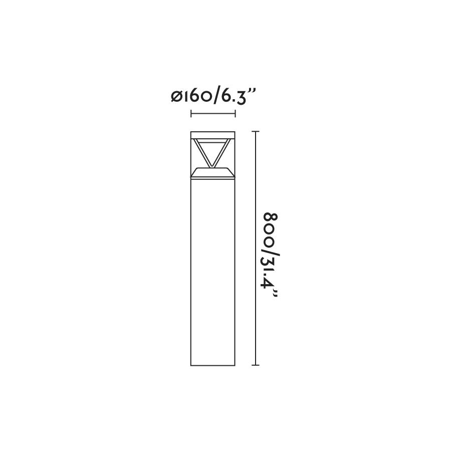 RUSH 800 Lampada paletti grigio scuro 3000K 360§ wide