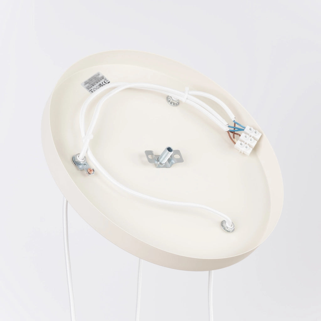 Lampada sospensione moderna beige 3 coni rigati E14