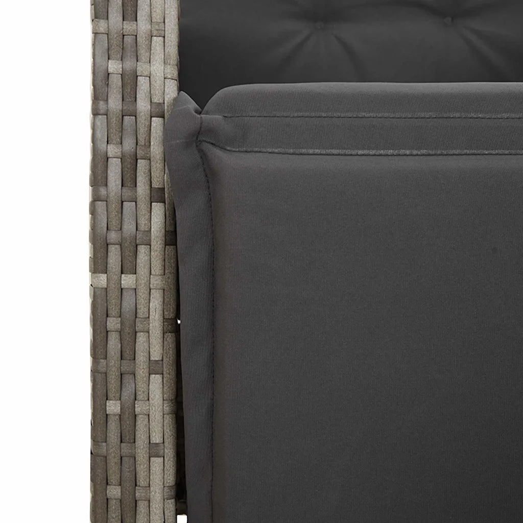 Set Bistrò da Giardino 9 pz con Cuscini in Polyrattan Grigio 3276900